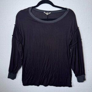 Gimmicks By BKE Womens Size XS Dark Purple Long Sleeve Casual Stretchy Top Boho